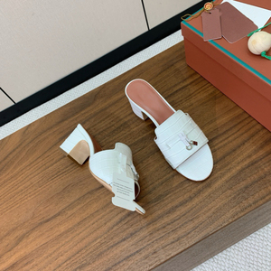 Sandalias Italianas Originales LP para Mujer, Tacón Cuadrado, Diseño de Cocodrilo, Cierre Decorativo, Punta Redonda, Zapatos Casuales - Product Image 3