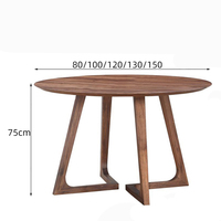Table à manger/café moderne de style américain en bois massif écologique avec plateau en verre de 23,62/31,49/39,37/47,24 pouces pour meubles de maison