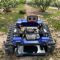 Robot pemotong rumput kendali jarak jauh bensin kustom pemotong rumput untuk kebun 500mm industri Golf halaman pertanian