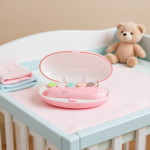 Ensemble de coupe-ongles pour bébé Myrva avec lime et disques de polissage, outil de soin pour bébé en plastique rose pour un entretien sûr des ongles - Product Image 2