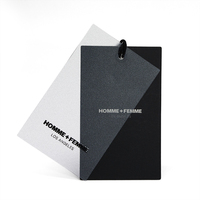 Balançoire de vêtement personnalisée de luxe étiquettes vêtements étiquette imprimer nom logo étiquette volante en plastique avec ficelle pour vêtements propre logo