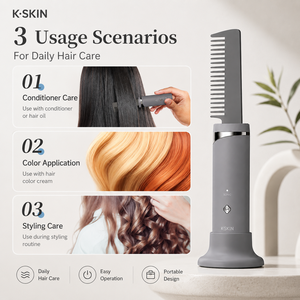 Peine ultrasónico para el cuidado del cabello K-SKIN, masajeador de cuero cabelludo con atomización sónica, mejora la absorción de la esencia, repara el cabello encrespado, 2 modos - Product Image 5