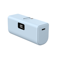 Batterie externe mini capsule 20W PD à charge rapide 5000mAh avec connecteur USB-C intégré