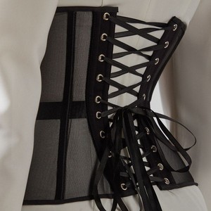 2022 حار بيع إينستاجرام الأزياء الأسود مشد قمم الإناث المرأة العصرية مثير Underbust عارية شبكة مشد حزام مدرب خصر - Product Image 3