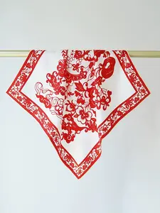 Роскошный бренд китайский 100% шелковый красный шарф 70*70 индивидуальные квадратные шелковые шарфы цветочные шарфы