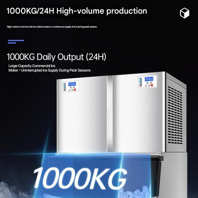 Industrial Ice Cube Maker Machine High Capacity Ice Maker for Large Scale Food Processing and Cold Storage