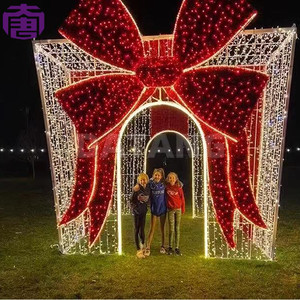 Hermosa Caja de Regalo en Forma de Cubo 3D con Luces LED y Motivo de Arco Personalizable para Decoraciones Navideñas de Exterior con Clasificación IP65 - Product Image 6
