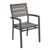 Ensemble de mobilier de salle à manger d'extérieur de qualité commerciale en bois de teck et plastique, résistant à l'eau, pour hôtel et patio, en stock à l'entrepôt d'Atlanta