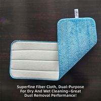 Serpillère en microfibre avec manche en aluminium durable et économique pour le nettoyage des sols de la maison, des hôtels et des supermarchés