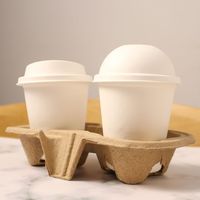 Support à 2 tasses détachable, plateau porte-boissons en pulpe moulée, support à 2 tasses à café pour les commerces à emporter, les bars à jus, les supermarchés