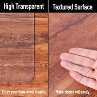 Tapis de chaise rectangulaire moderne en PVC pour sols durs, transparent, haute résistance aux chocs, antidérapant, écologique, résistant à l'eau, pour la maison