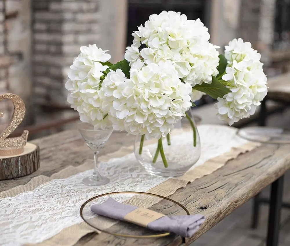 結婚式の装飾フランスのアジサイ造花白いアジサイ