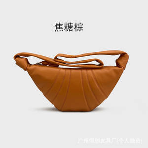 Croissant Egg <b>Roll</b> <b>Bag</b> Niche Design Lazy Dumpling <b>Bag</b> Genuine Leather Women's <b>Bag</b> Trendy Crossbody <b>Bag</b> - Product Image 2