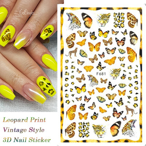 Calcomanías de Uñas Estilo Japonés, Mariposas y Flores Coloridas en 3D, Adhesivos de Lujo para Arte de Uñas con Autoadhesivo - Product Image 4