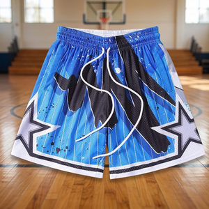 <b>Men's</b> Blue <b>White</b> Solid Front Logo Knitted Mid Waist Quick Dry Elastic Drawstring Sporty 100% Polyester Board <b>Shorts</b> - Product Image 4