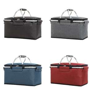 <span class=keywords><strong>Cesta</strong></span> de <span class=keywords><strong>Picnic</strong></span> isotérmica plegable para exteriores, bolsa de almuerzo aislada, caja de almacenamiento para vino, Camping y <span class=keywords><strong>Picnic</strong></span>, almacenamiento de alimentos - Product Image 1