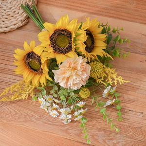 CallaFloral Ramo de Girasoles Artificiales de Tela Plástica Tejida, Decoración para el Hogar, Accesorios para Bodas - Product Image 3
