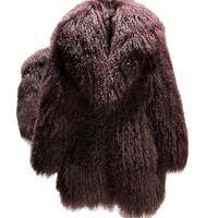 Femmes hiver laine fourrure manteau à la mode chaud laine décontracté mouton réel mongol agneau fourrure veste femmes hiver