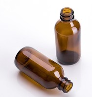 60ml 2oz Bernsteinfarbene Boston Rundflaschen aus Glas für Ätherische Öle & Haarpflege mit Markiertem Tropfer Siebdruck Individuelle Farben