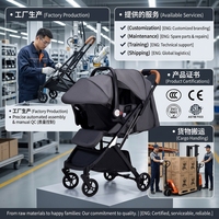 Poussette bébé pliable de haute qualité, pliage à une main, système de voyage compact et léger, prix de gros