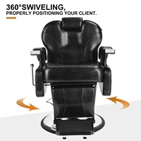 Sillón de Barbero Hidráulico Reclinable GEDO, Negro, Multiusos, Hecho a Mano para Artistas, para Salón de Belleza y Peluquería, Comercio Mayorista de China