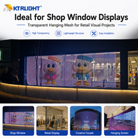 Écran LED flexible pour extérieur P50 Japan Projects, résistant à l'eau IP68, transparent, pour façade de bâtiment, affichage en grille de pixels