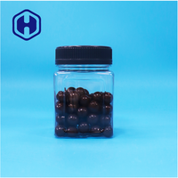 Petit pot carré en plastique PET transparent vide avec couvercle à vis, étanche, sans BPA, pour le stockage de collations, bonbons, biscuits, chocolat