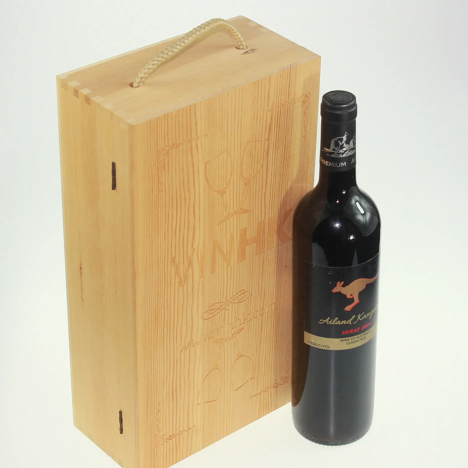High-End, Practical And Portable Pine Wood Crate Box Wine Gift Wood Wooden Wine Box