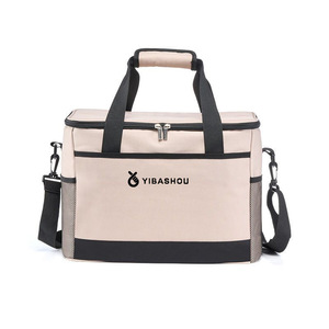 Cooler Box Large Capacity Insulation Outdoor Camping Picnic Storage Bag Beige Gray 20L 30L - Product Image 2