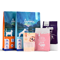 Sachet alimentaire personnalisé imprimé à huit soudures latérales, qualité alimentaire, avec valve, thermoscellable, en aluminium, refermable, pour aliments pour chiens et chats