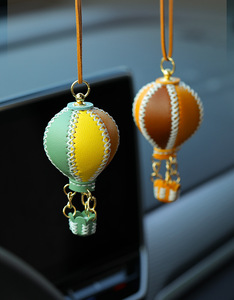 Porte-clés en cuir fait main DIY en forme de montgolfière, breloques, cordon, souvenirs, cadeaux, mini porte-clés - Product Image 3