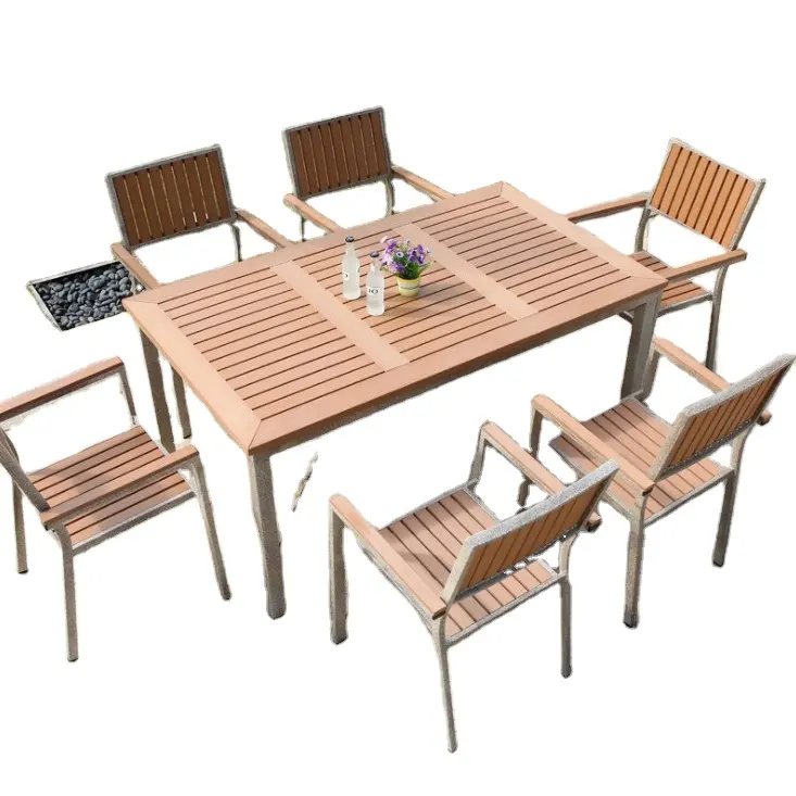 Outdoor Mobili in legno Telaio In Alluminio WPC Sedie Da Giardino set