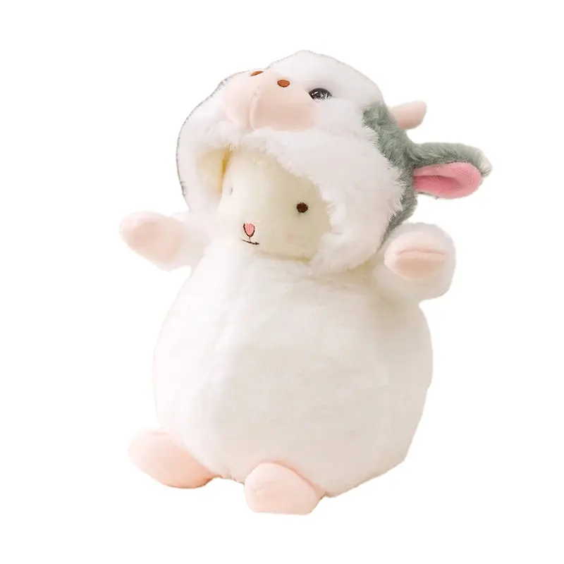 Boneka domba boneka lembut super lucu kustom boneka hewan sapi mewah mainan bermain kostum domba