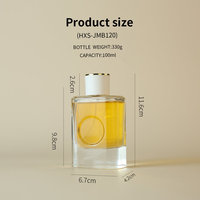Flacon de parfum vide en verre rectangulaire de luxe personnalisé de 50 ml et 100 ml, rechargeable, avec boîte