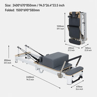 Matériel de fitness de haute qualité pour la maison : Reformer Pilates en aluminium, lit de Pilates en aluminium, Reformer Pilates pliable