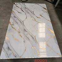 Panneaux Muraux en PVC Modernes Écologiques, Aspect Marbre Brillant, Insonorisants et Ignifuges, pour Hôtels, Villas et Salons