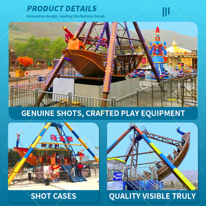 Grande balançoire en fibre de verre en forme de bateau <span class=keywords><strong>pirate</strong></span> pour intérieur/extérieur, attraction de parc d'attractions - Product Image 4
