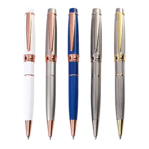 Executive Roller Ballpen- Office Royal Blue With Rose Gold Trim Vintage ballpoint Calligraphy pen Fancy pens Metal Pen