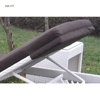 BHR-sun Chaise longue de plage en rotin de style américain avec roues métalliques, moderne, réglable et pliable, pour usage hôtelier extérieur