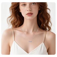 Collier personnalisé en moissanite et diamant, argent S925 plaqué or 18 carats, chaîne rythmique étoile en CZ, pour femme, cadeau de mariage ou de fête