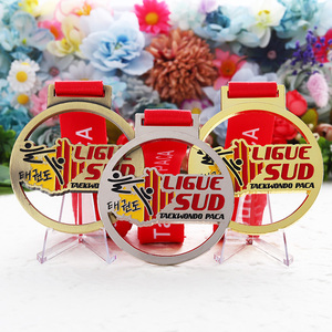 Médailles personnalisées émail 3D <span class=keywords><strong>en</strong></span> alliage de zinc découpé au laser métal Tae Kwon Do Taekwondo Médailles de karaté <span class=keywords><strong>en</strong></span> plaqué or/argent/bronze - Product Image 1