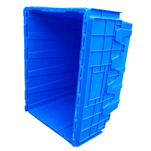 Boîte logistique empilable en plastique HL 600x400x320mm bleue, bac de manutention pour supermarché, usage alimentaire et industriel - Product Image 5