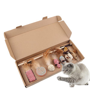 Gran oferta 2025, suministros para mascotas, campana de plumas, ratón de peluche, juguetes para gatos, juego de regalo, palo de 7 piezas para gatos - Product Image 1
