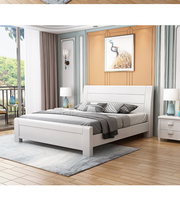 Lit en Bois Massif 1,8 m Lit Queen Size 1,5 m Lit Double Économique Simple Mobilier Moderne Chambre Parentale Rangement