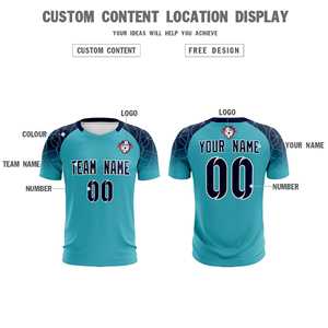 Conjuntos de entrenamiento de fútbol clásicos azul cielo personalizados para adultos/niños - Product Image 3