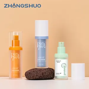 High quality cosmetic airless bottle 30ml 15ml unique acrylic airless pump bottle with color for sunscreen lotion cream packing