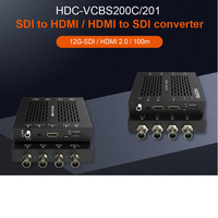 Convertisseur HD/3G/12G-SDI vers HDMI double canal, convertisseur 12G SDI vers HDMI jusqu'à 100 m