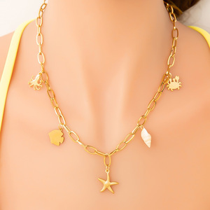 Collar de cristal con forma de corazón, cadena de oro, colgante multicolor, cadena para clavícula de uso diario - Product Image 4