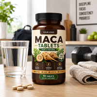 Comprimés de racine de Maca de qualité supérieure, en gros, marque privée, supplément alimentaire naturel biologique pour la gestion de l'énergie