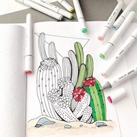 Huuhuhu — marqueurs artistiques à Double pointe, 40 couleurs + 1 sans couleur, à base d'alcool, burin et fin